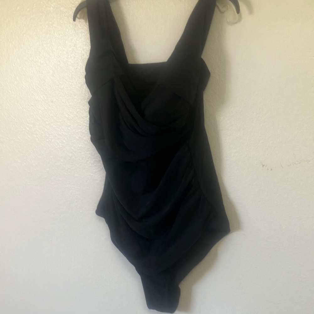 FINAL MARKDOWN Top culture Ladies Black One Piece Swimsuit 16 NWT